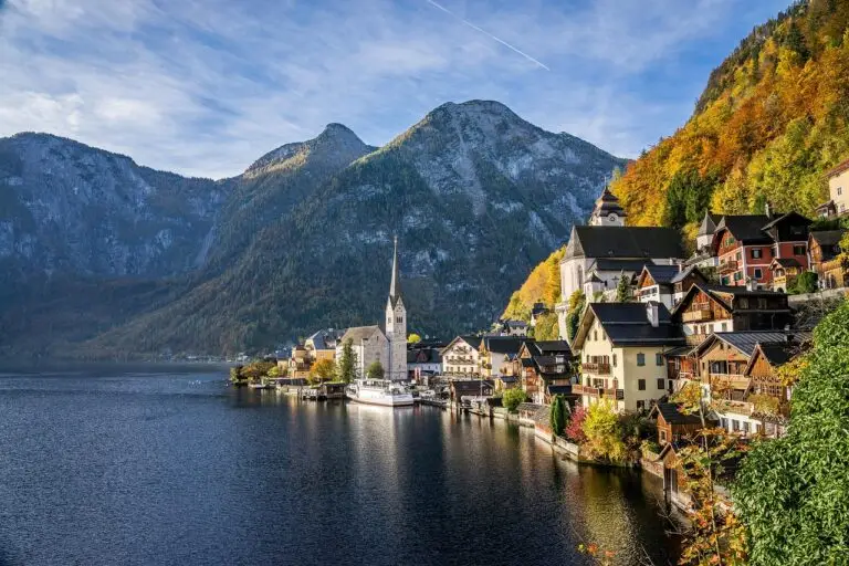 lake, village, nature, church, alpine, hallstatt, hallstatt lake, austria, upper austria, tourism, alps, salzkammergut, church tower